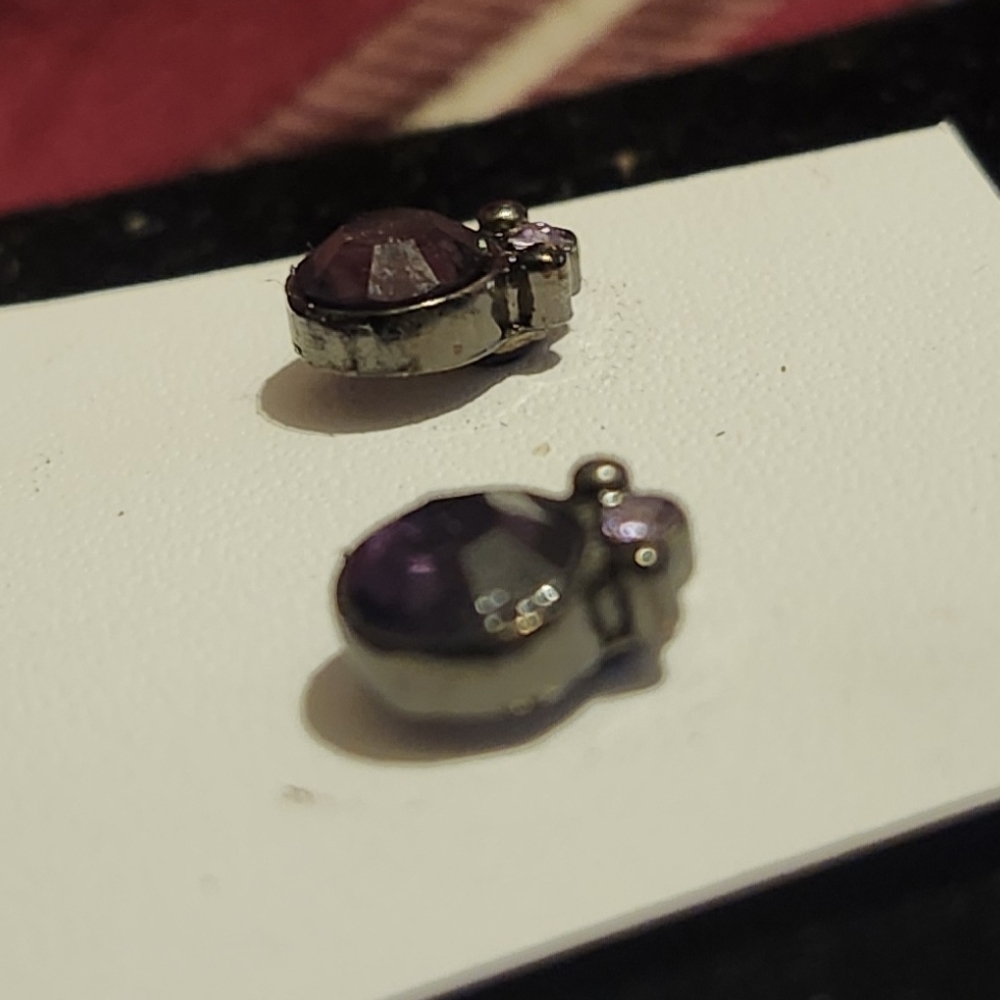 Sterling Silver Purple Amethyst Stud Earrings View 5